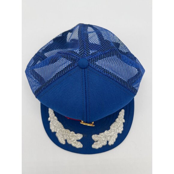 Shoshone Indians Blue Mesh Trucker Hat With Embroidered Patch & Enamel Pin - Picture 6 of 9